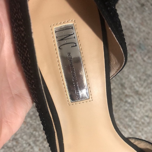 Women’s black heels with rhinestones all over shoe - Picture 4 of 7